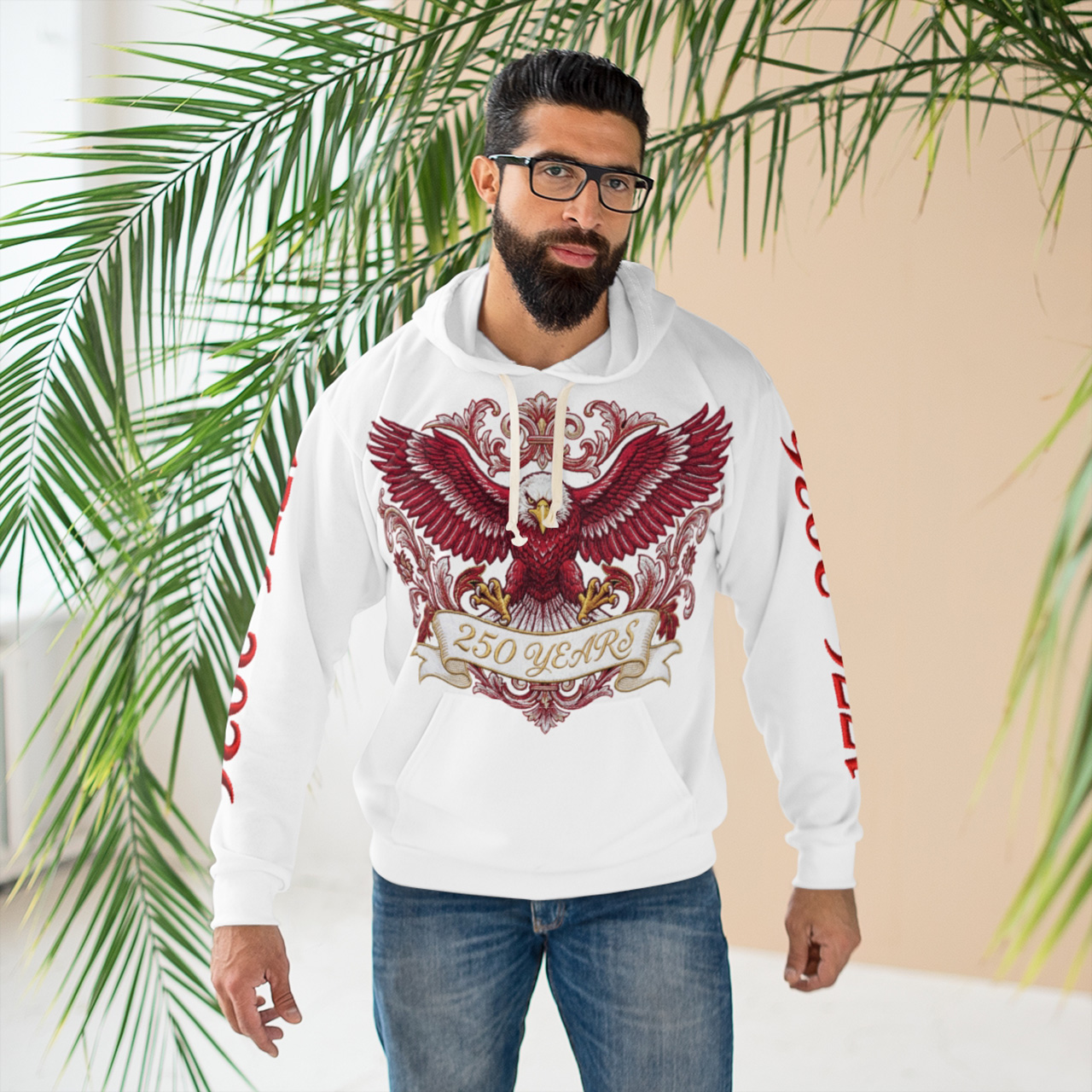 Vintage Heraldic Eagle 250 Years Hoodie | Anniversary Crest Pullover