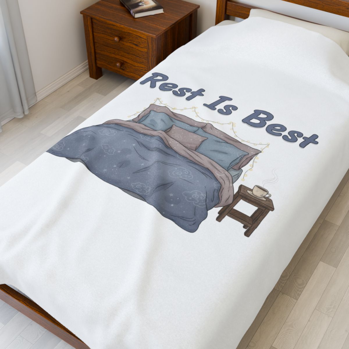 Rest Is Best Plush Blanket | sleepy humor, nap club, restful vibes