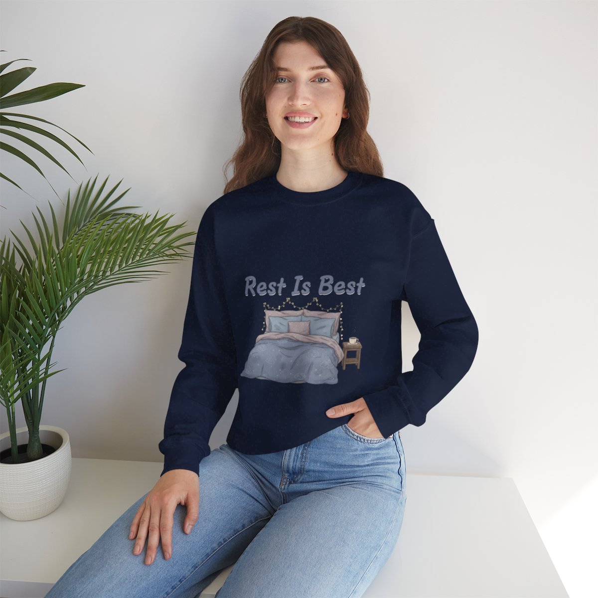 Rest Is Best Sweatshirt | sleepy humor, nap club cozy loungewear